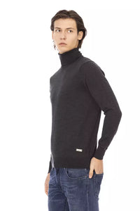 Thumbnail for Elegant Gray Crewneck Sweater with Metal Monogram