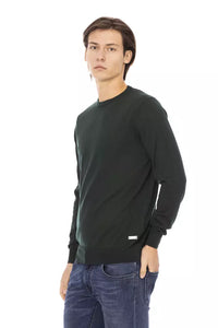 Thumbnail for Elegant Green Crewneck Monogram Sweater