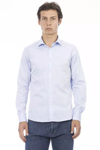 Thumbnail for Elegant Slim Fit Light Blue Cotton Shirt