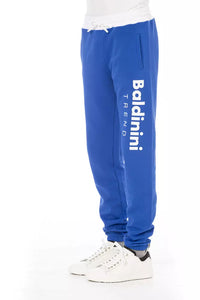 Thumbnail for Chic Blue Cotton Sport Pants with Lace Closure