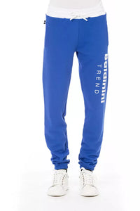 Thumbnail for Chic Blue Cotton Sport Pants with Lace Closure