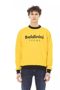 Thumbnail for Radiant Yellow Cotton Hoodie with Logo Accent