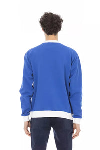 Thumbnail for Sleek Blue Cotton Fleece Hoodie with Front Logo