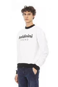 Thumbnail for Chic White Cotton Fleece Hoodie with Front Logo