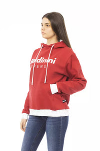 Thumbnail for Chic Red Cotton Hoodie with Front Logo