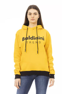 Thumbnail for Chic Yellow Cotton Fleece Hoodie with Maxi Pocket