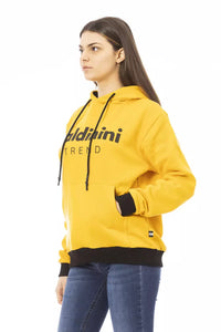 Thumbnail for Chic Yellow Cotton Fleece Hoodie with Maxi Pocket