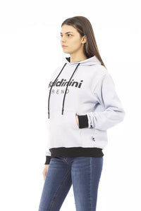 Thumbnail for Chic White Cotton Fleece Hoodie with Front Logo