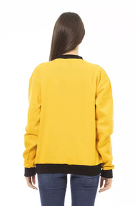 Thumbnail for Chic Yellow Cotton Fleece Hoodie with Logo