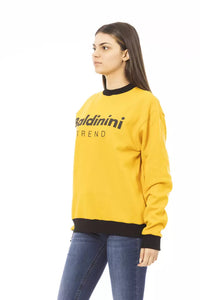 Thumbnail for Chic Yellow Cotton Fleece Hoodie with Logo