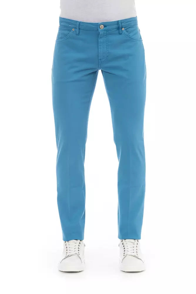 Elegant Light Blue Cotton Stretch Jeans