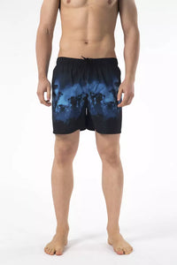 Thumbnail for Chic Printed Beach Shorts with Embroidered Logo