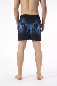 Thumbnail for Chic Printed Beach Shorts with Embroidered Logo