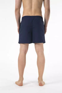 Thumbnail for Blue Drawstring Beach Shorts with Print Detail