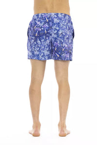 Thumbnail for Chic Light Blue Printed Beach Shorts