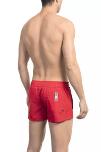 Thumbnail for Red Micro Swim Shorts with Contrast Band