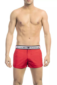 Thumbnail for Red Micro Swim Shorts with Contrast Band