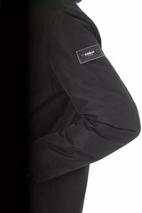 Thumbnail for Sleek Black Long Jacket with Monogram Detail
