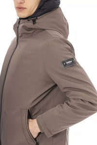 Thumbnail for Chic Beige Long Jacket with Monogram Detail