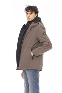 Thumbnail for Chic Beige Long Jacket with Monogram Detail