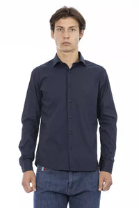 Thumbnail for Sleek Blue Slim-Fit Designer Shirt