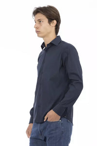 Thumbnail for Sleek Blue Slim-Fit Designer Shirt
