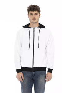 Thumbnail for Elegant White Cotton Hoodie with Zip Closure
