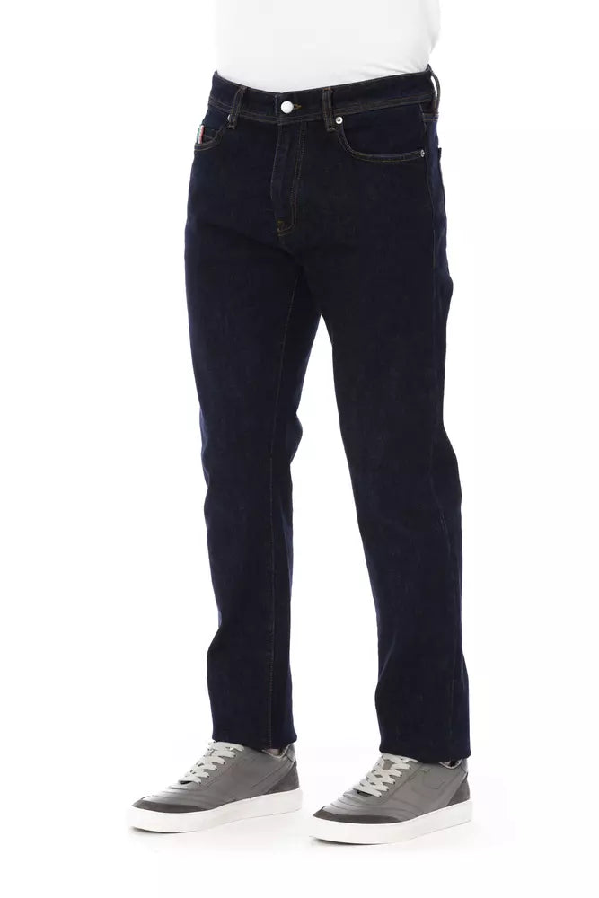 Elegant Tricolor Stitched Men’s Jeans