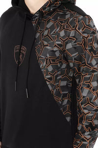 Thumbnail for Sleek Black Cotton Hooded Sweatshirt