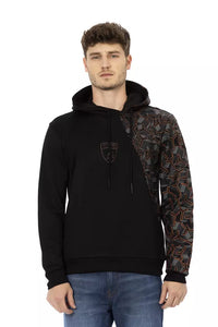 Thumbnail for Sleek Black Cotton Hooded Sweatshirt