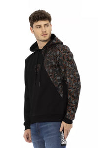 Thumbnail for Sleek Black Cotton Hooded Sweatshirt