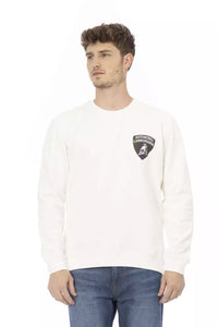 Thumbnail for Sleek White Crewneck Shield Logo Sweater