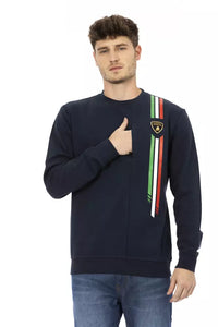 Thumbnail for Sleek Shield Emblem Blue Crewneck Sweatshirt