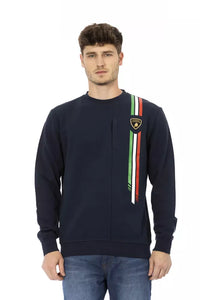 Thumbnail for Sleek Shield Emblem Blue Crewneck Sweatshirt