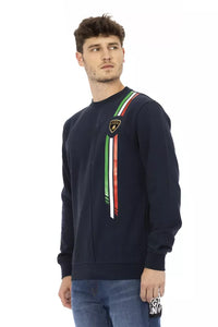 Thumbnail for Sleek Shield Emblem Blue Crewneck Sweatshirt
