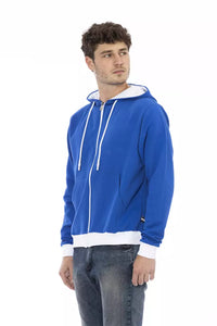Thumbnail for Elegant Blue Wool Hoodie with Rear Logo