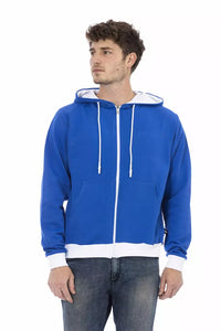 Thumbnail for Elegant Blue Wool Hoodie with Rear Logo