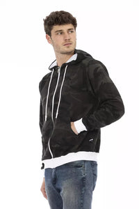 Thumbnail for Chic Green Brushed Wool Hoodie with Zip Closure