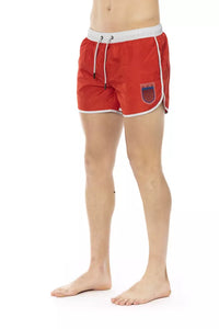 Thumbnail for Vibrant Red Swim Shorts with Front Print