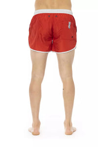 Thumbnail for Vibrant Red Swim Shorts with Front Print