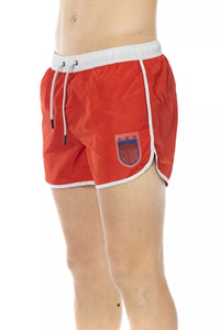 Thumbnail for Vibrant Red Swim Shorts with Front Print