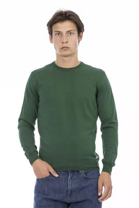 Thumbnail for Elegant Green Cotton Crew Neck Sweater