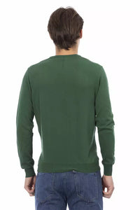 Thumbnail for Elegant Green Cotton Crew Neck Sweater