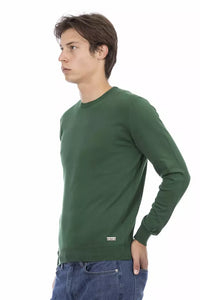 Thumbnail for Elegant Green Cotton Crew Neck Sweater
