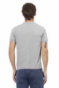 Thumbnail for Elegant Gray V-Neck Cotton Sweater