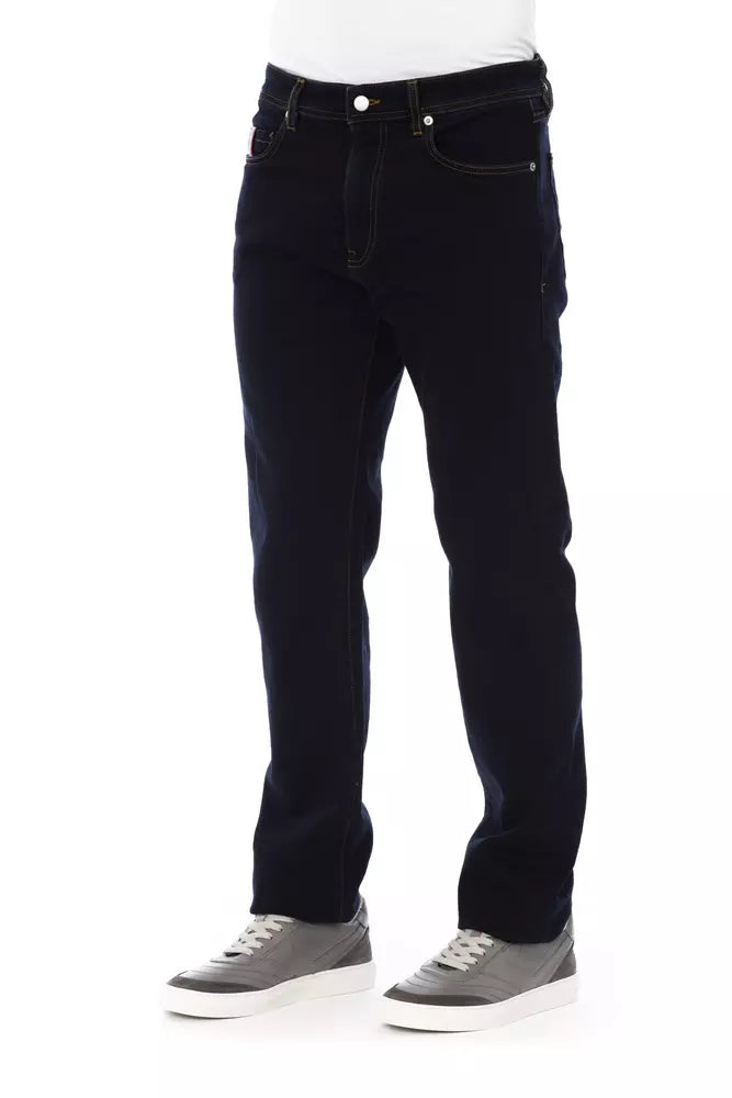 Chic Contrast Stitched Men's Designer Jeans