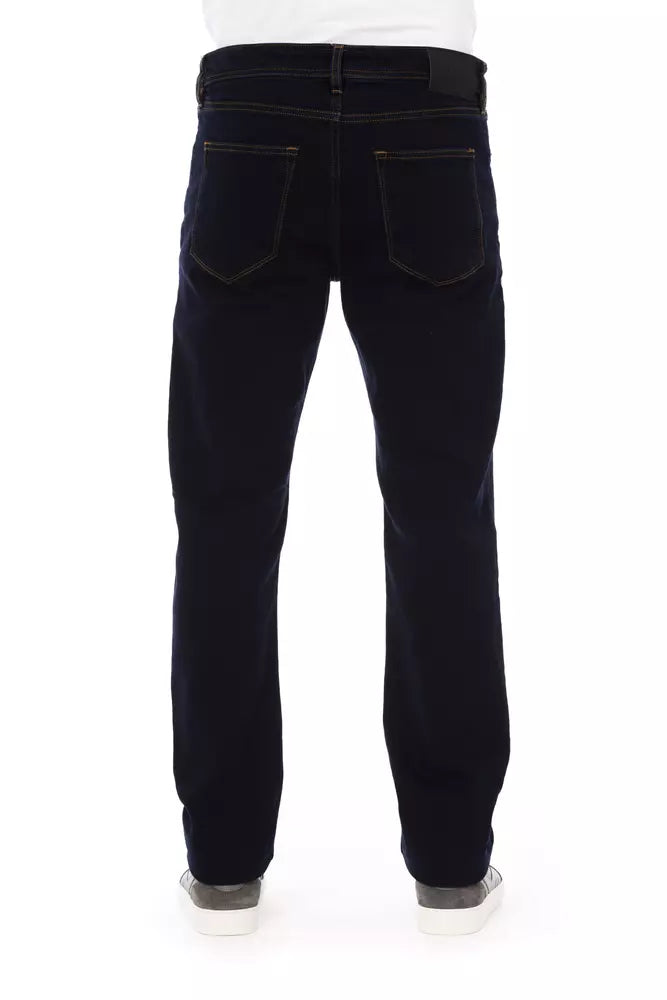 Chic Contrast Stitched Men's Designer Jeans