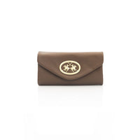 Thumbnail for Elegant Brown Leather Wallet with Flap Closure