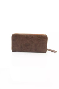 Thumbnail for Elegant Brown Leather Zip Wallet