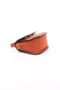 Thumbnail for Elegant Red Leather Shoulder Bag with Golden Accents